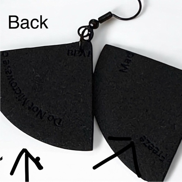 5 For $25💫Black Fan Suede Dangles - Picture 4 of 4